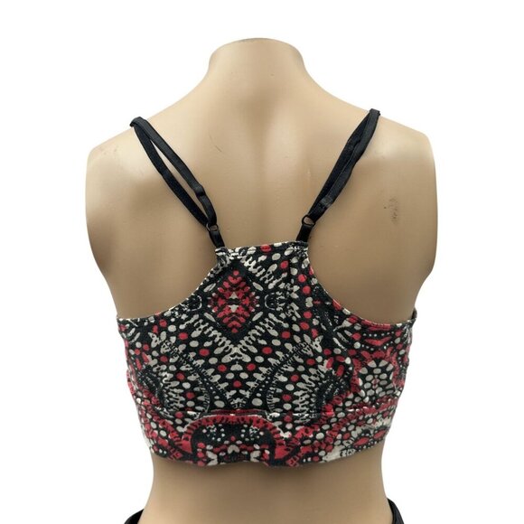 Volcom‎ Printed Crop Bralette Scoop Neck Adjustable Straps Mid-Racerback M - Picture 2 of 8